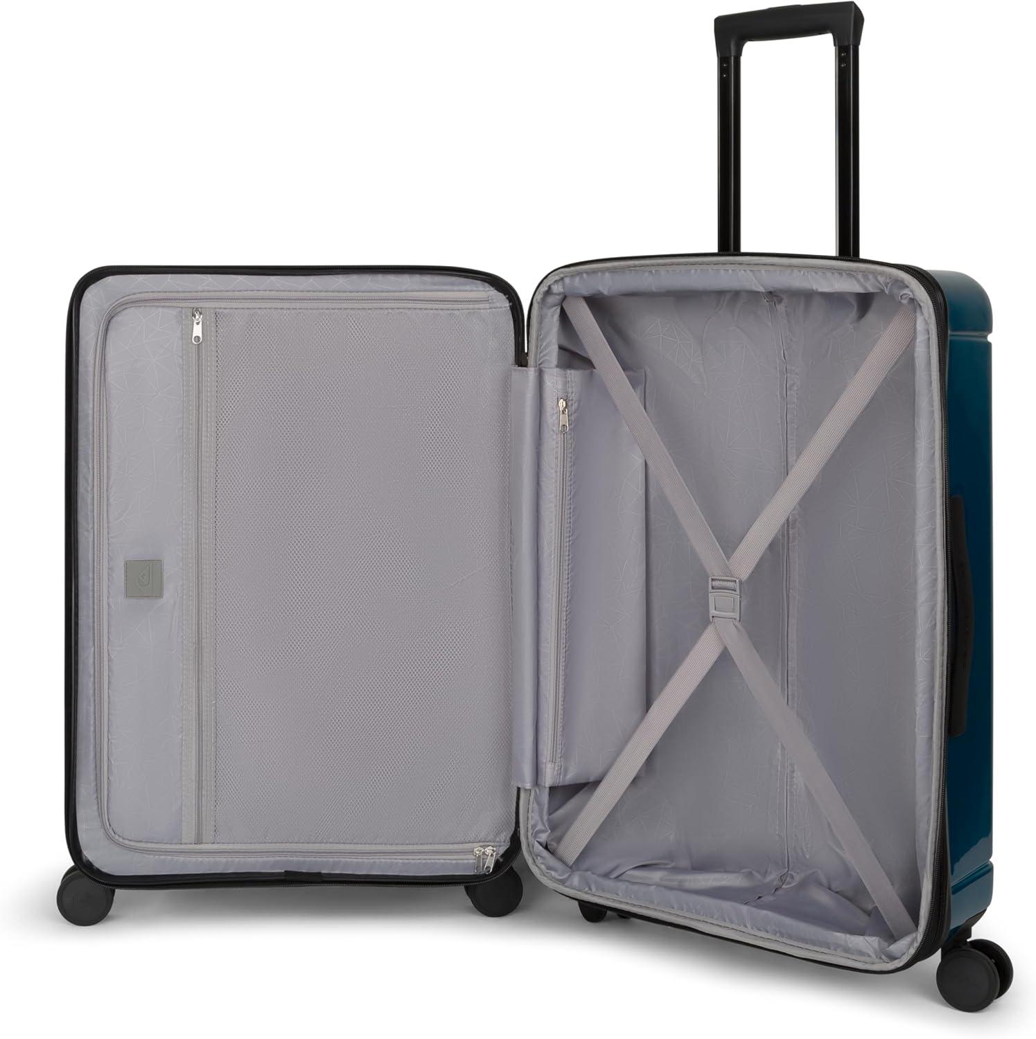 imageQuiksilver Malibu Suitcases PC Hardside Expandable Luggage with Spinner Wheels Large 3Piece Set 202630 ParchmentWhale Blue