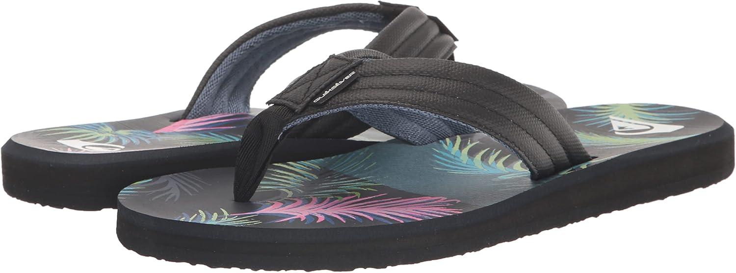 imageQuiksilver Mens Carver Print Sandal FlipFlopBlackBlackBlue