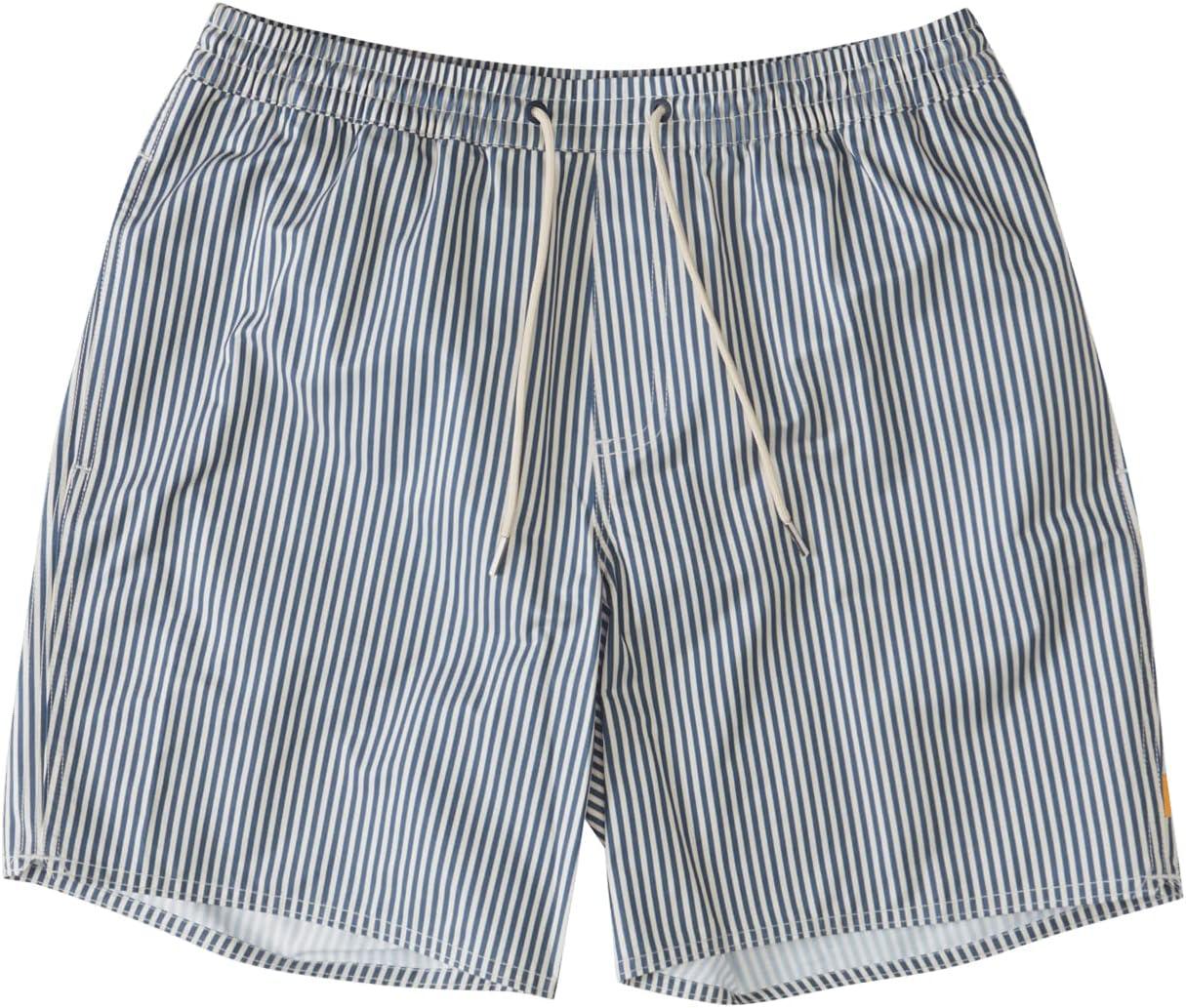 imageQuiksilver Mens Standard Deck Stripe Volley Swim Trunk Bathing SuitEnsign Blue Deck Stripe