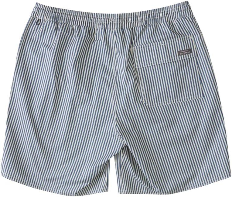 imageQuiksilver Mens Standard Deck Stripe Volley Swim Trunk Bathing SuitEnsign Blue Deck Stripe