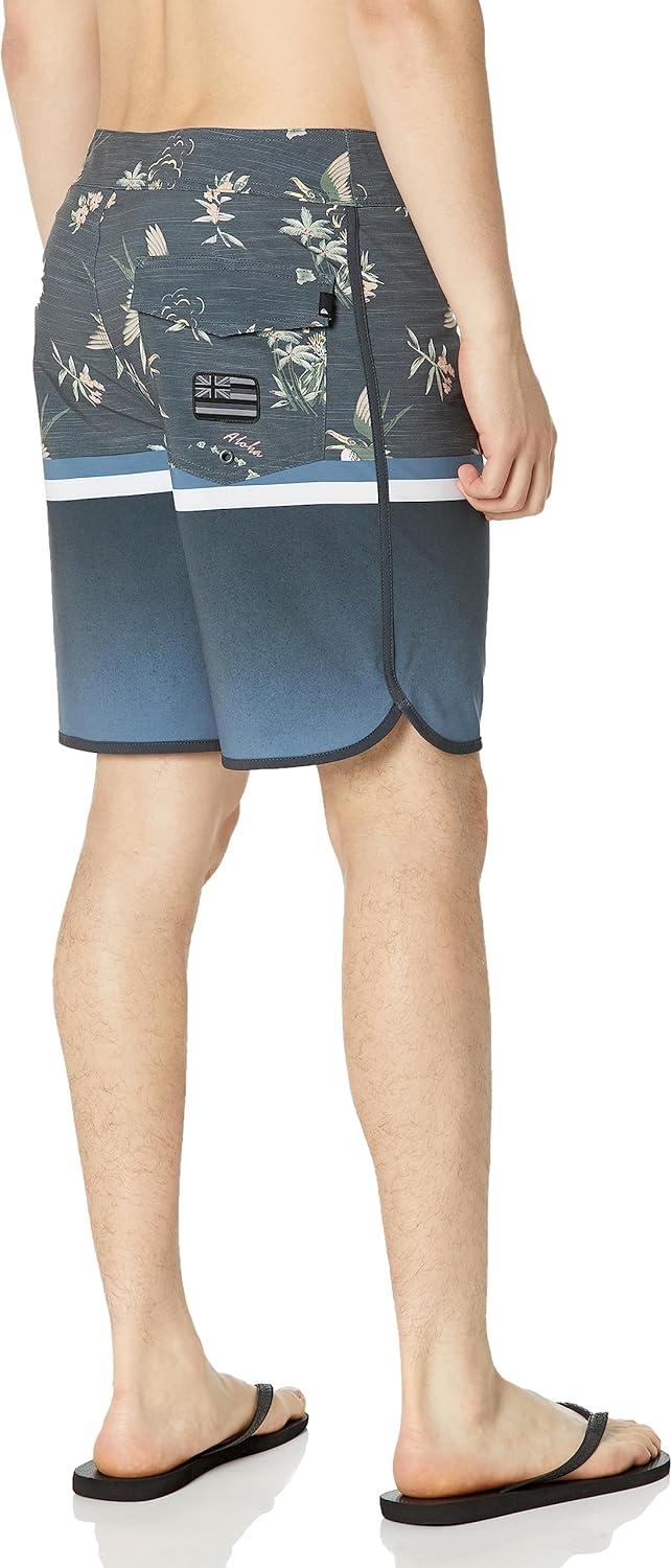 imageQuiksilver Mens Standard Surfsilk Division Scallop 19 Boardshort Swim TrunkBering Sea