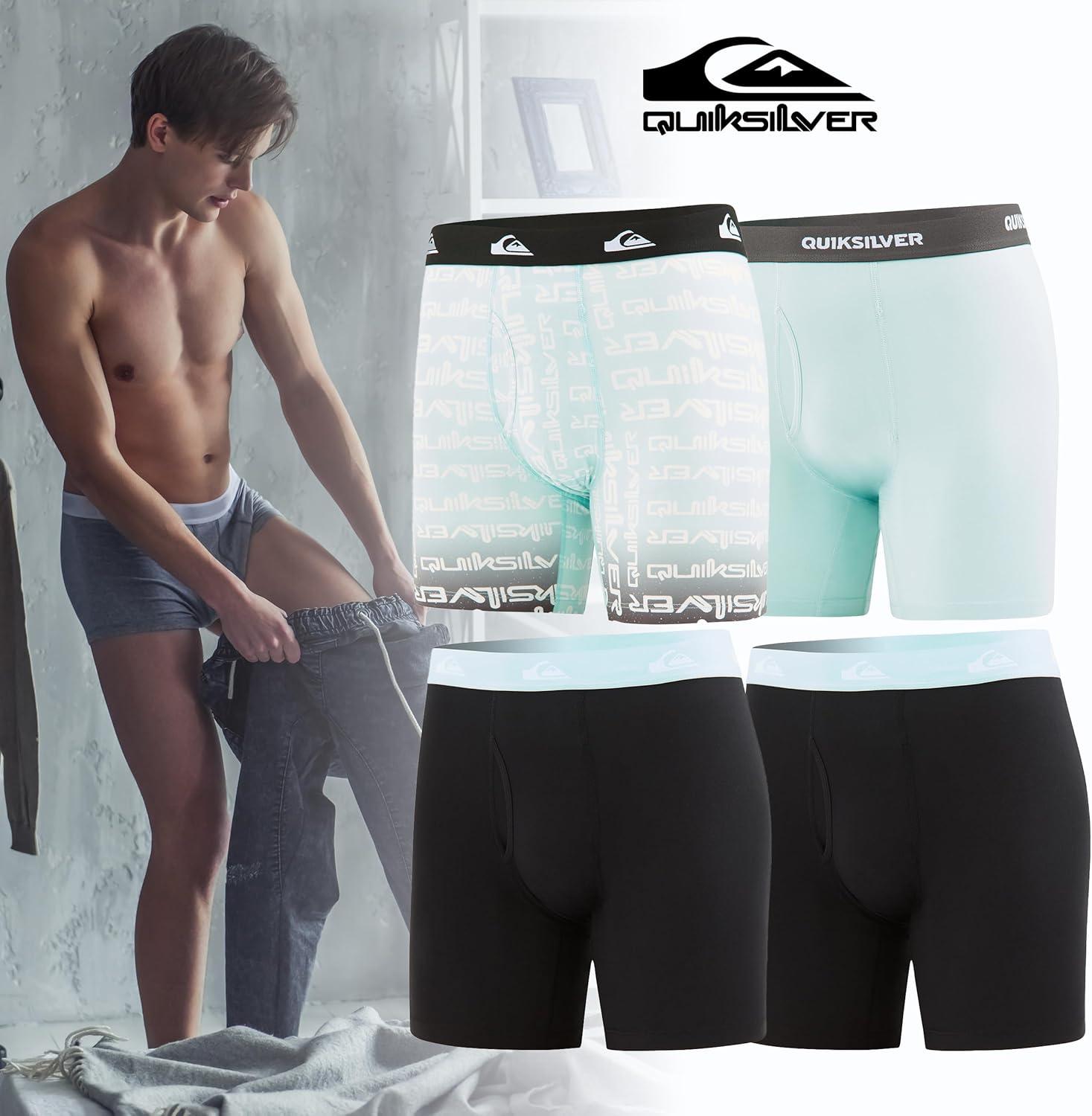 imageQuiksilver Mens Underwear 4 Pack Boxers for Men Supersoft Brushed Polyester Mens Boxer BriefsAssortment 2