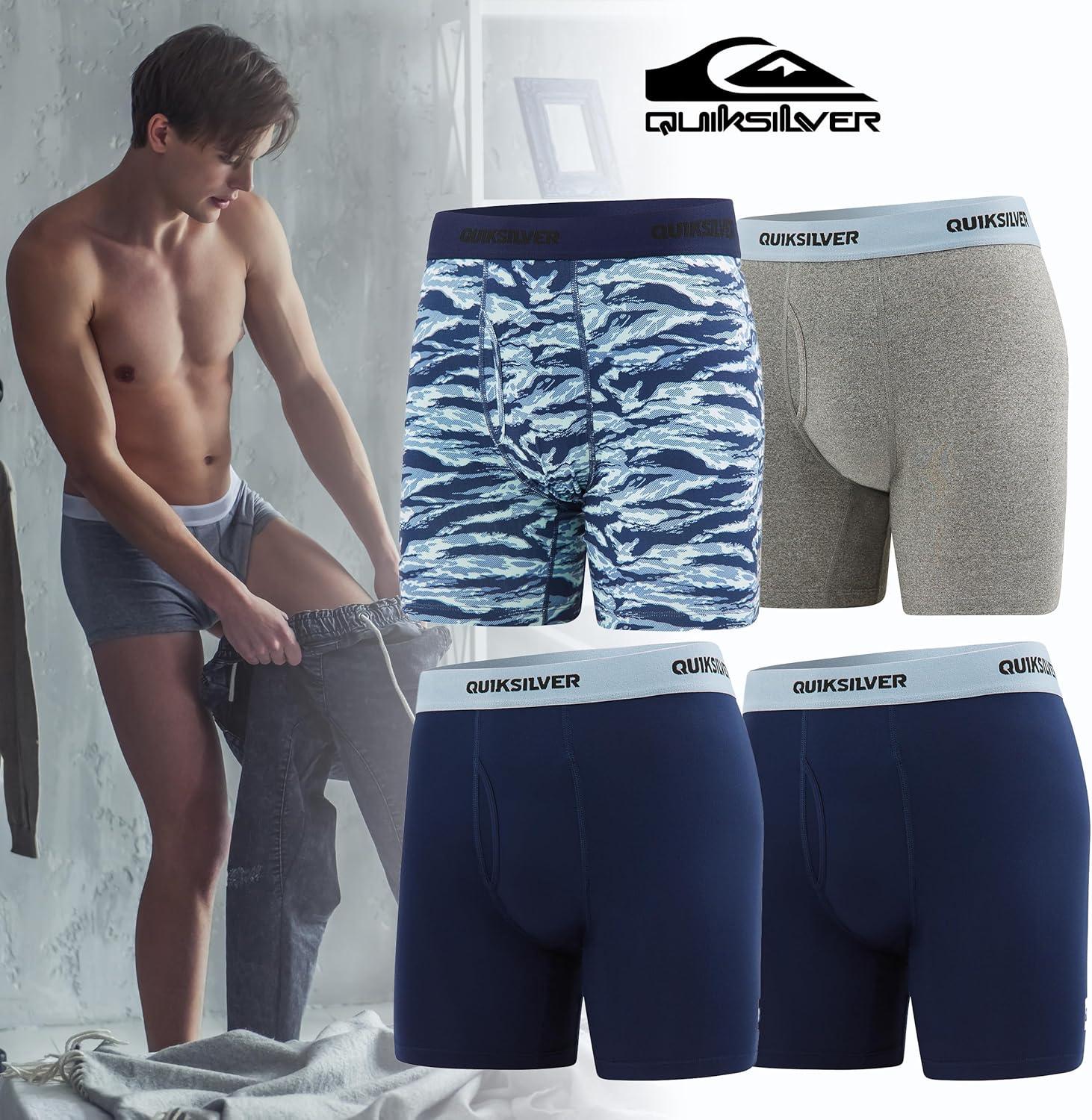 imageQuiksilver Mens Underwear 4 Pack Boxers for Men Supersoft Brushed Polyester Mens Boxer BriefsAssortment 5