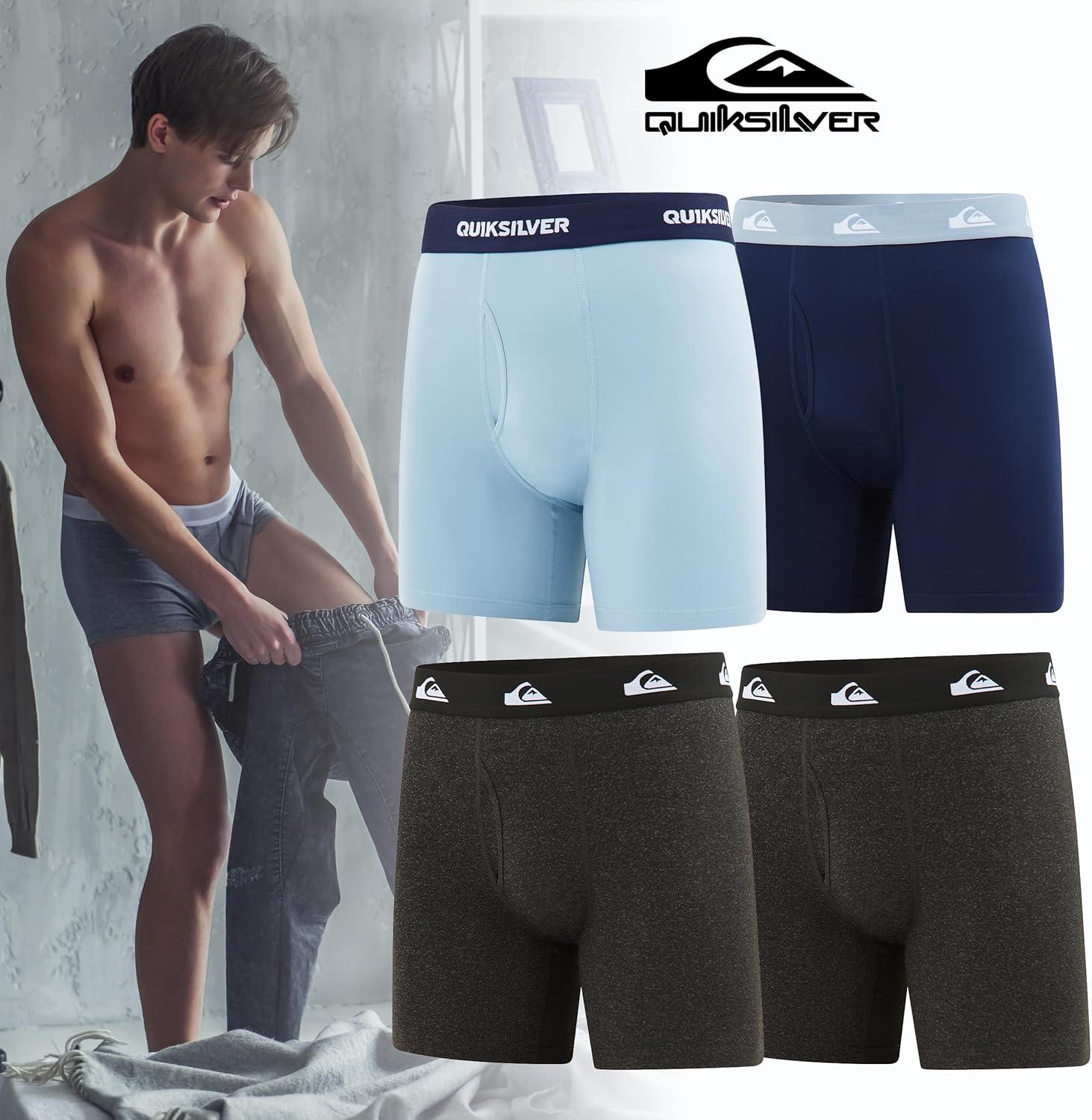 imageQuiksilver Mens Underwear 4 Pack Boxers for Men Supersoft Brushed Polyester Mens Boxer BriefsAssortment 6