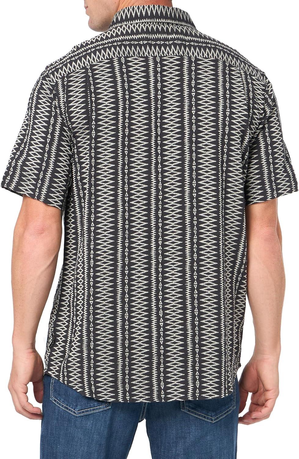 imageQuiksilver Mens Vibrations Classic Button Up Woven TopTarmac Dobby Jacquard Ss 241