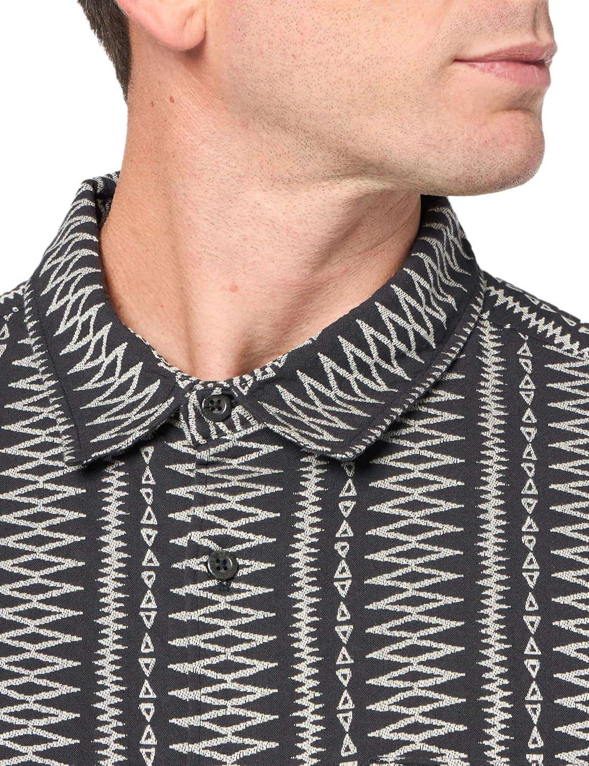 imageQuiksilver Mens Vibrations Classic Button Up Woven TopTarmac Dobby Jacquard Ss 241