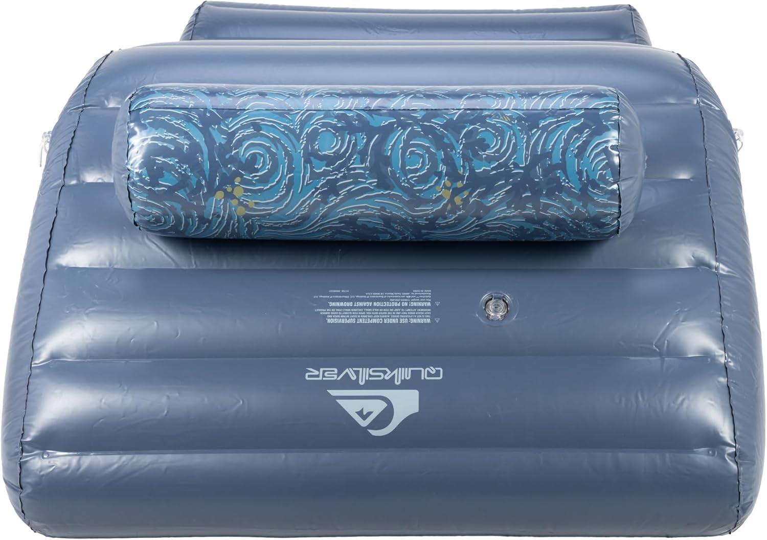 imageQuiksilver Pool Lounger Float Inflatable Lounge Chair with Backrest ampamp Cup Holders Durable ampamp Comfortable Pool Float for Adults Perfect for Pool Lake or BeachOversized Lounger