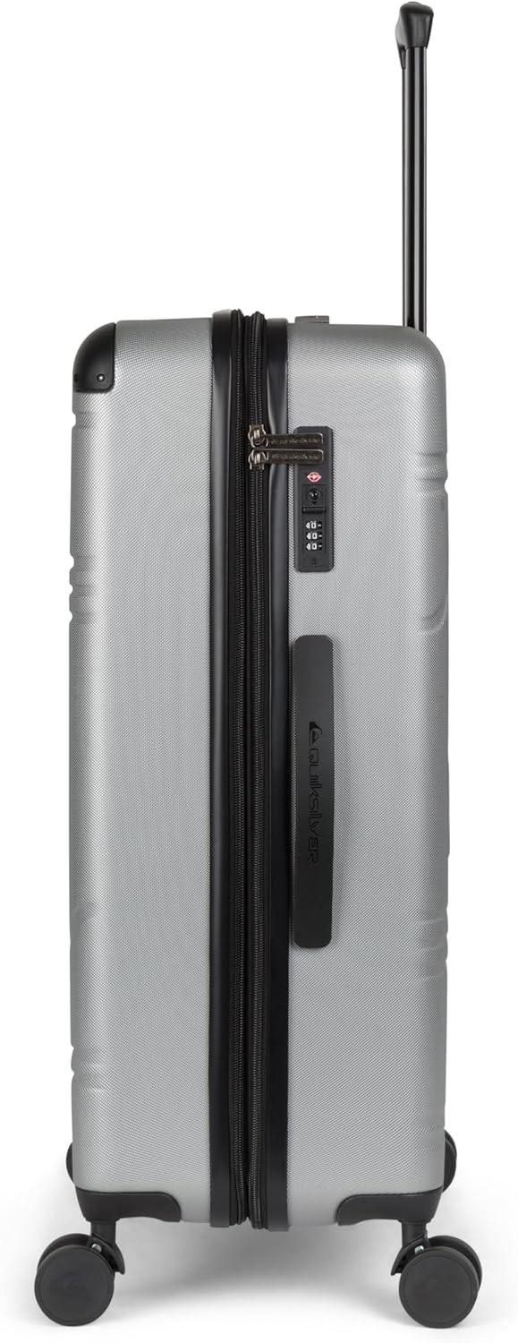 imageQuiksilver Rincon Suitcases Hardside Luggage with Spinner Wheels Large 3Piece Set 202630 BlackMetallic Silver