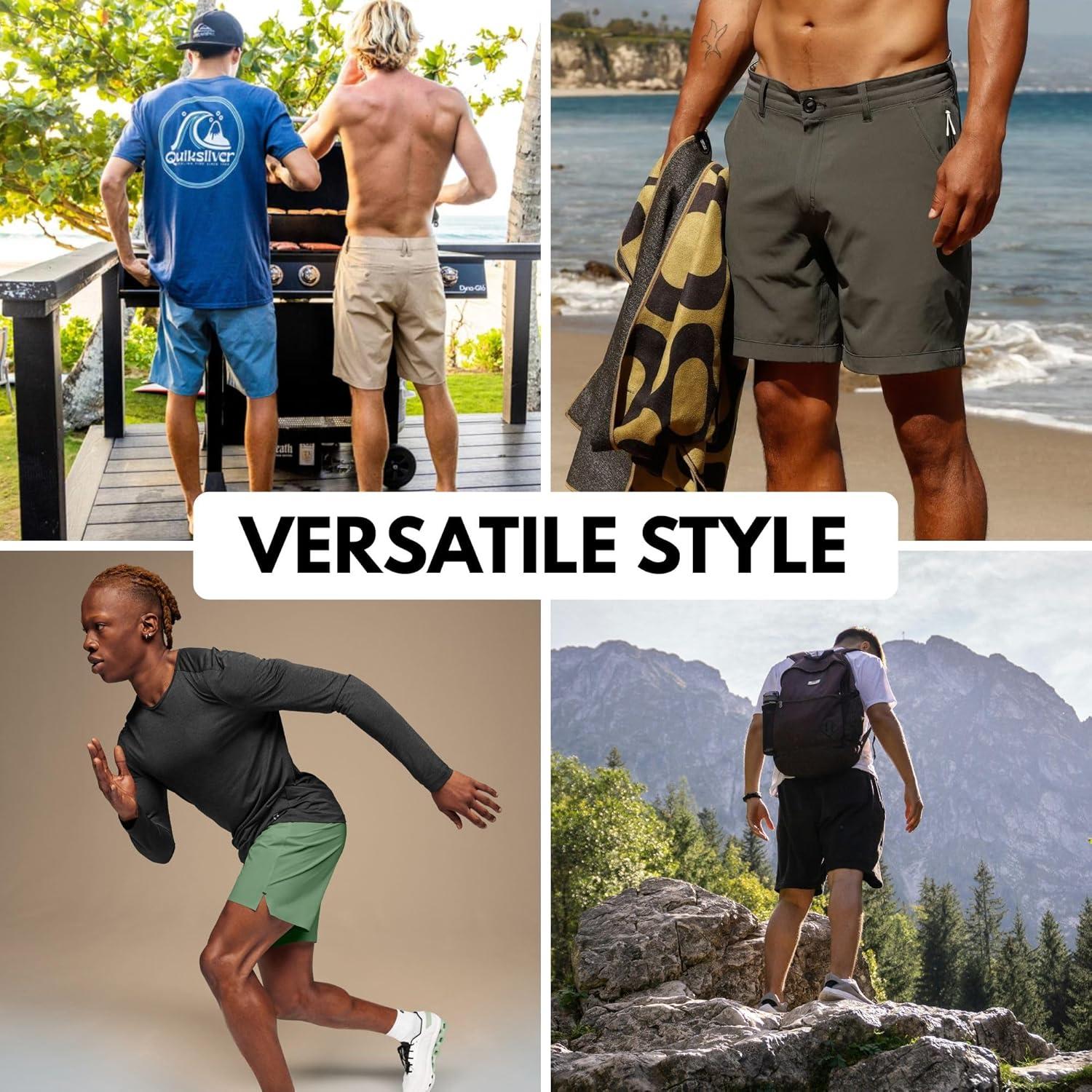 imageQuiksilver Shorts for Men Big and Tall Hybrid Stretch Amphibian Quick Dry ShortBlack
