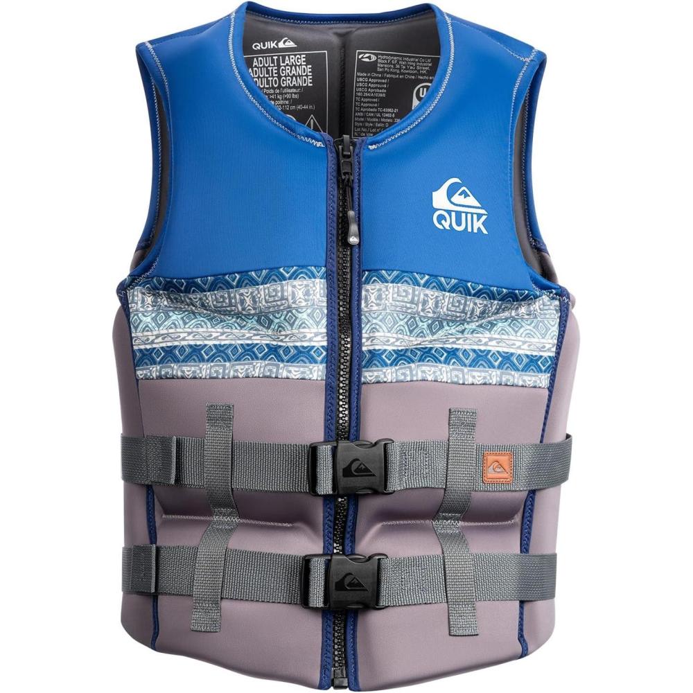 imageQUIKSILVER Mens Life Vest USCG and Transport Canada Approved Type III PFD Evoprene CGA Personal Flotation Device for Jet Skiing Wakeboarding Rafting Sailing Surfing BoatingLarge