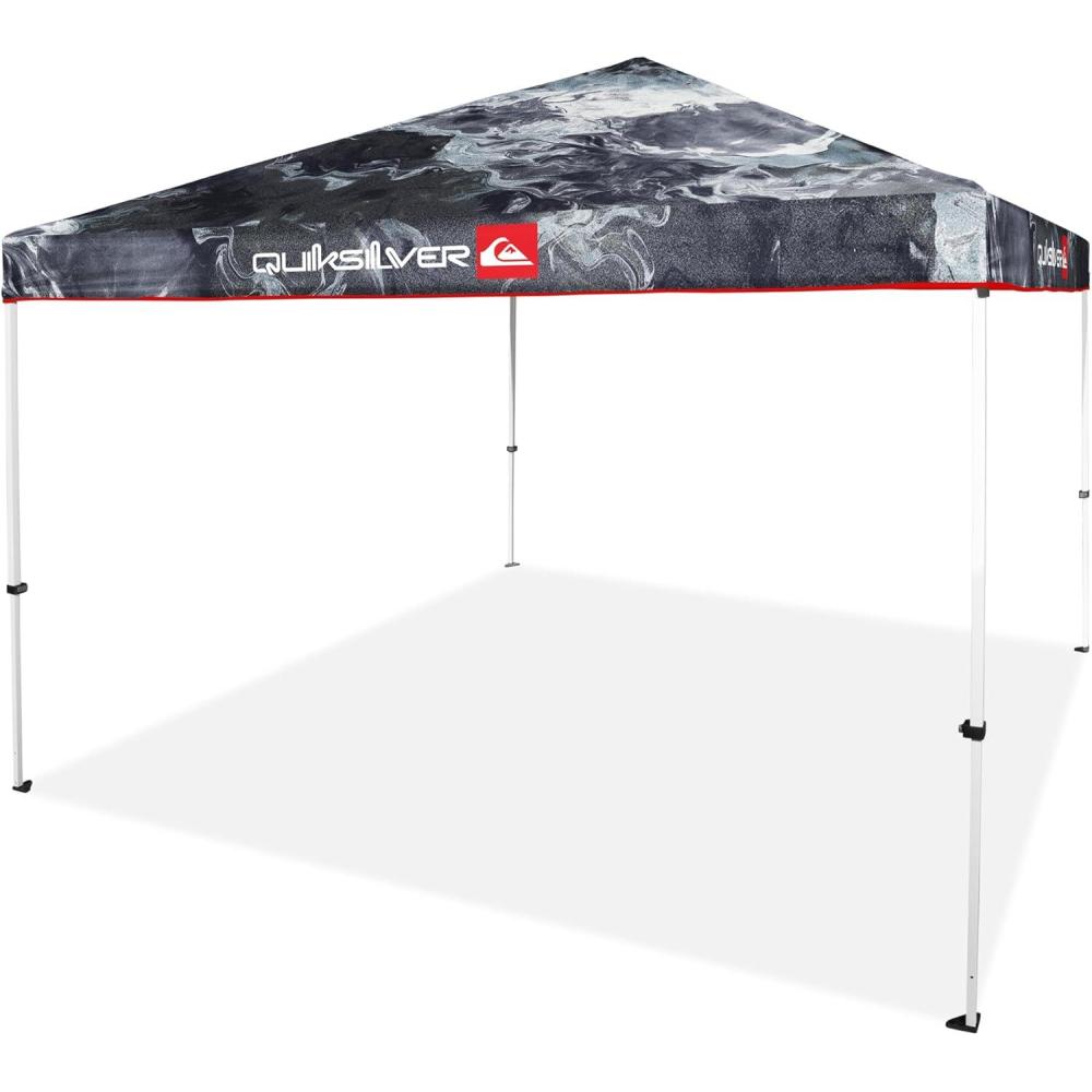 imageQuiksilver 10x10 Pop Up Canopy UPF 50 Outdoor Beach Tent with OnePush Setup Portable Shade Shelter for Beach Tailgate Festivals Camping WaterResistant Folding Gazebo with Wheeled BagPop Up Canopy