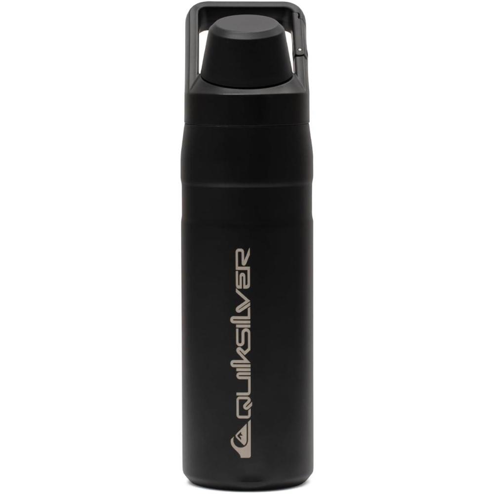 imageQuiksilver 24oz Stainless Steel Water Bottle Wide Mouth Insulated Tumbler with Carabiner Hook 188 Steel 24hr Cold BPA Free Reusable Bottle for Men Women Elmwood 24ozBlack