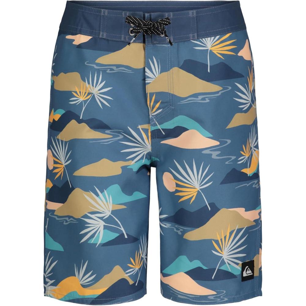imageQuiksilver Boys Boardshorts with UPF 50 Sun Protection Quick Dry Swim ShortsBlue Slow Daze