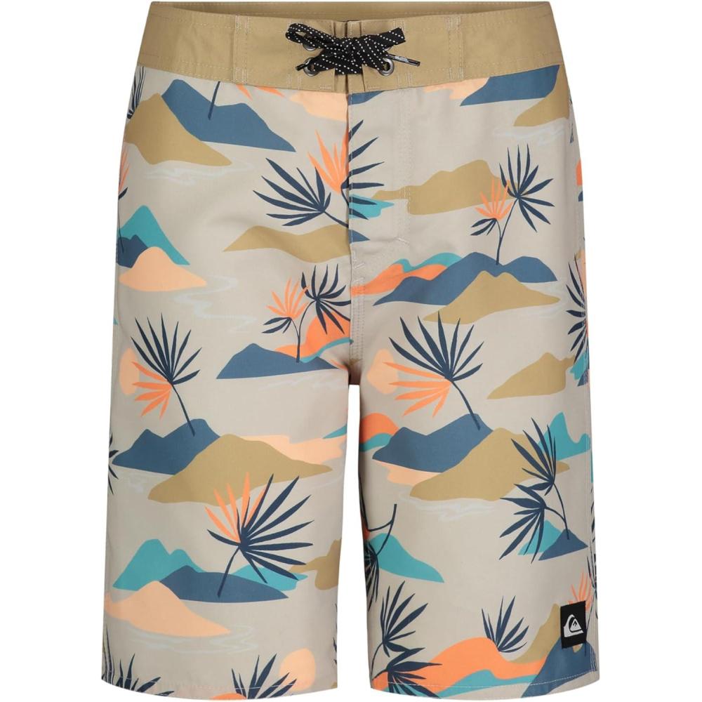 imageQuiksilver Boys Boardshorts with UPF 50 Sun Protection Quick Dry Swim ShortsSilver Slow Daze