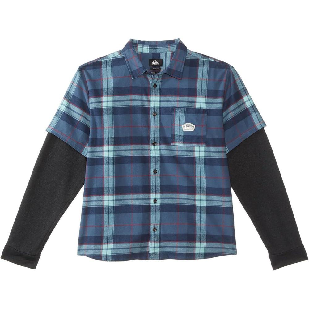 imageQuiksilver Boys Check This Up Button Up Woven TopNaval Academy Check This Up Ls 233