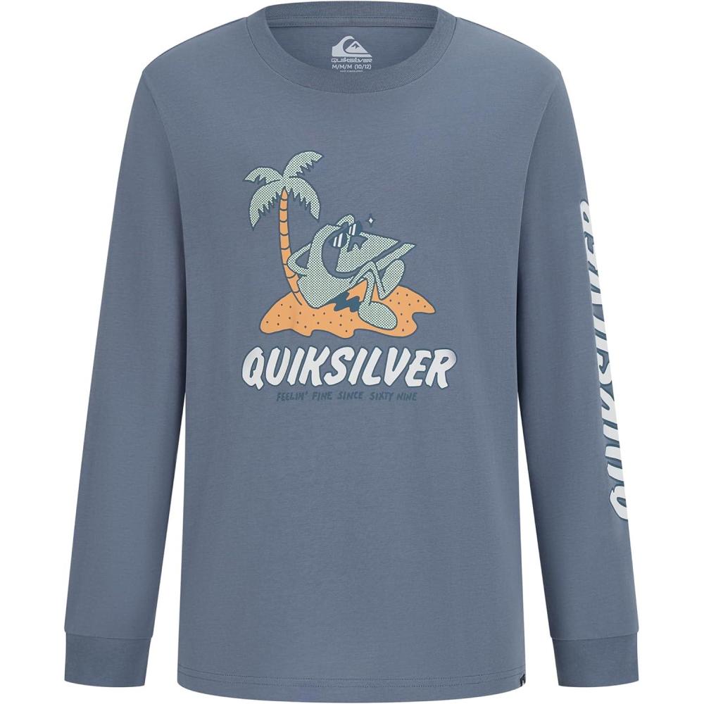 imageQuiksilver Boys Long Sleeve Logo Graphic TShirtStormy Seas Lean