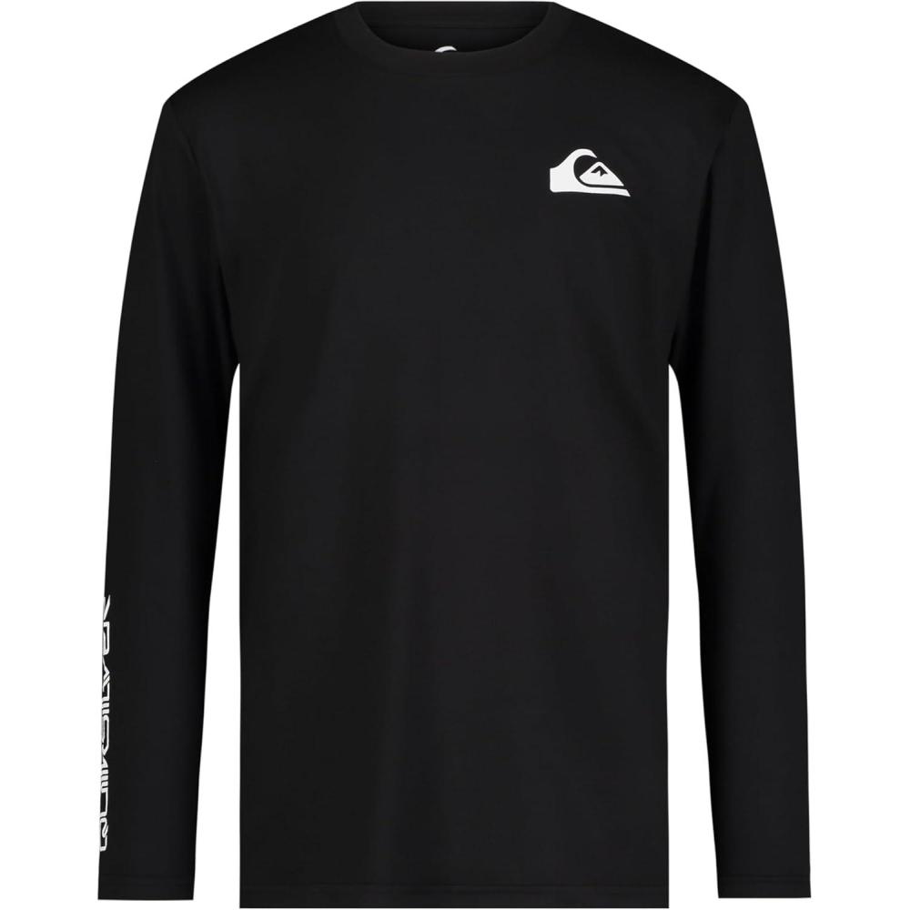 imageQuiksilver Boys Long Sleeve Rashguard Surf Shirt with UPF 50 Sun Protection Kids Swim TopBlack Everyday
