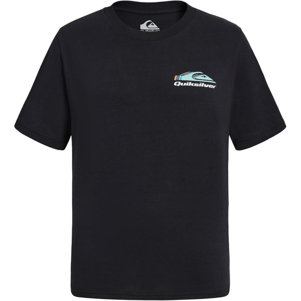 imageQuiksilver Boys Short Sleeve Logo Graphic TShirt Soft ampamp Comfortable Regular FitBlack Omni