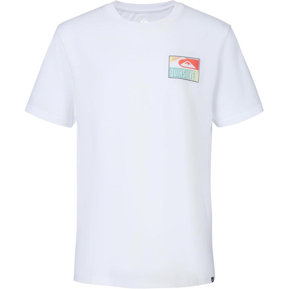 imageQuiksilver Boys Short Sleeve Logo Graphic TShirt Soft ampamp Comfortable Regular FitWhite Grady Case