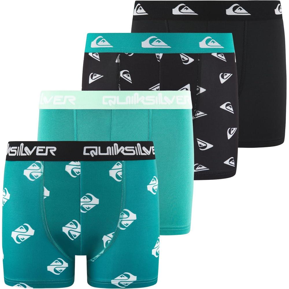 imageQuiksilver Boys Underwear 4 Pack Boxer Briefs for Boys 618 Durable Stretch Breathable Moisture WickingAqua