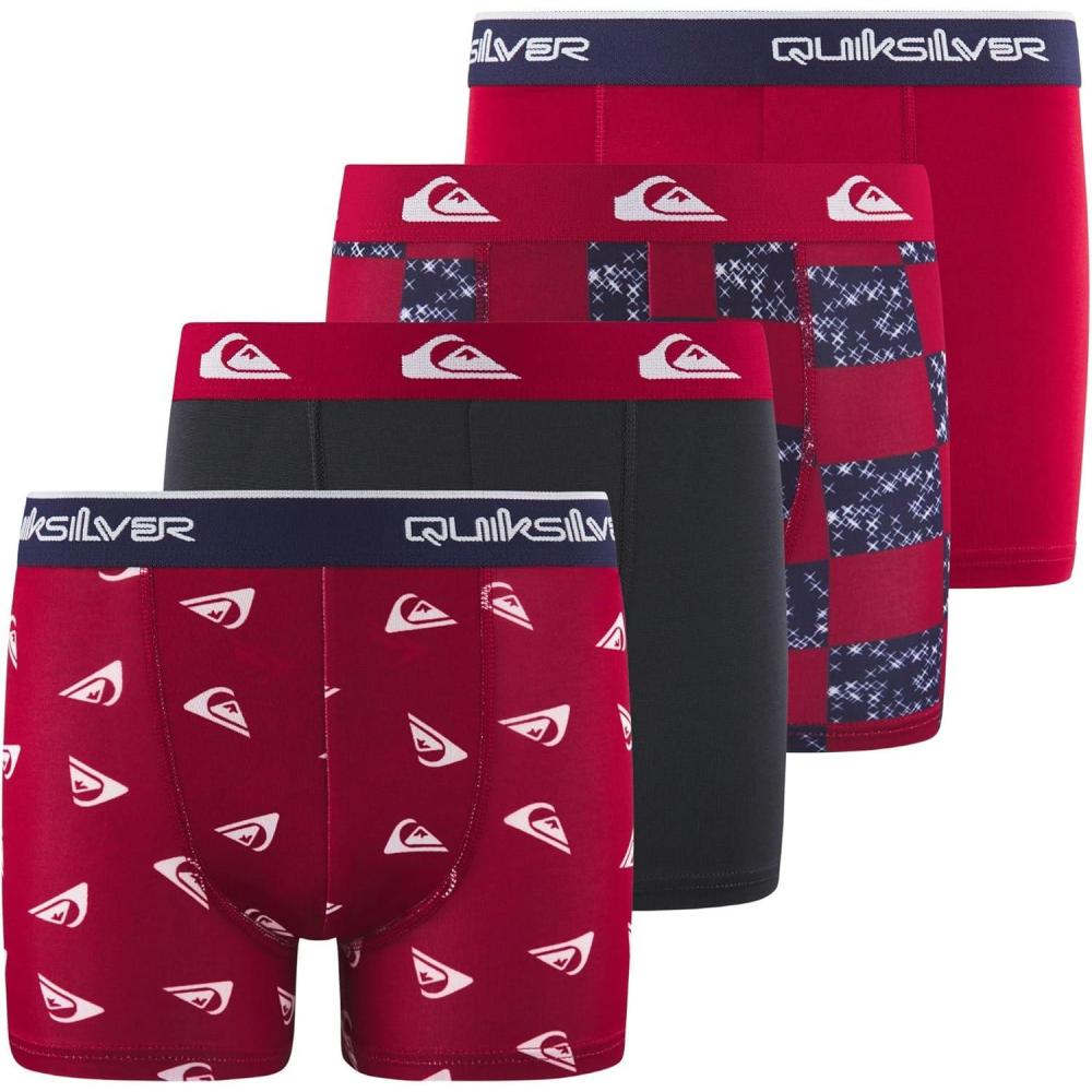imageQuiksilver Boys Underwear 4 Pack Boxer Briefs for Boys 618 Durable Stretch Breathable Moisture WickingRed