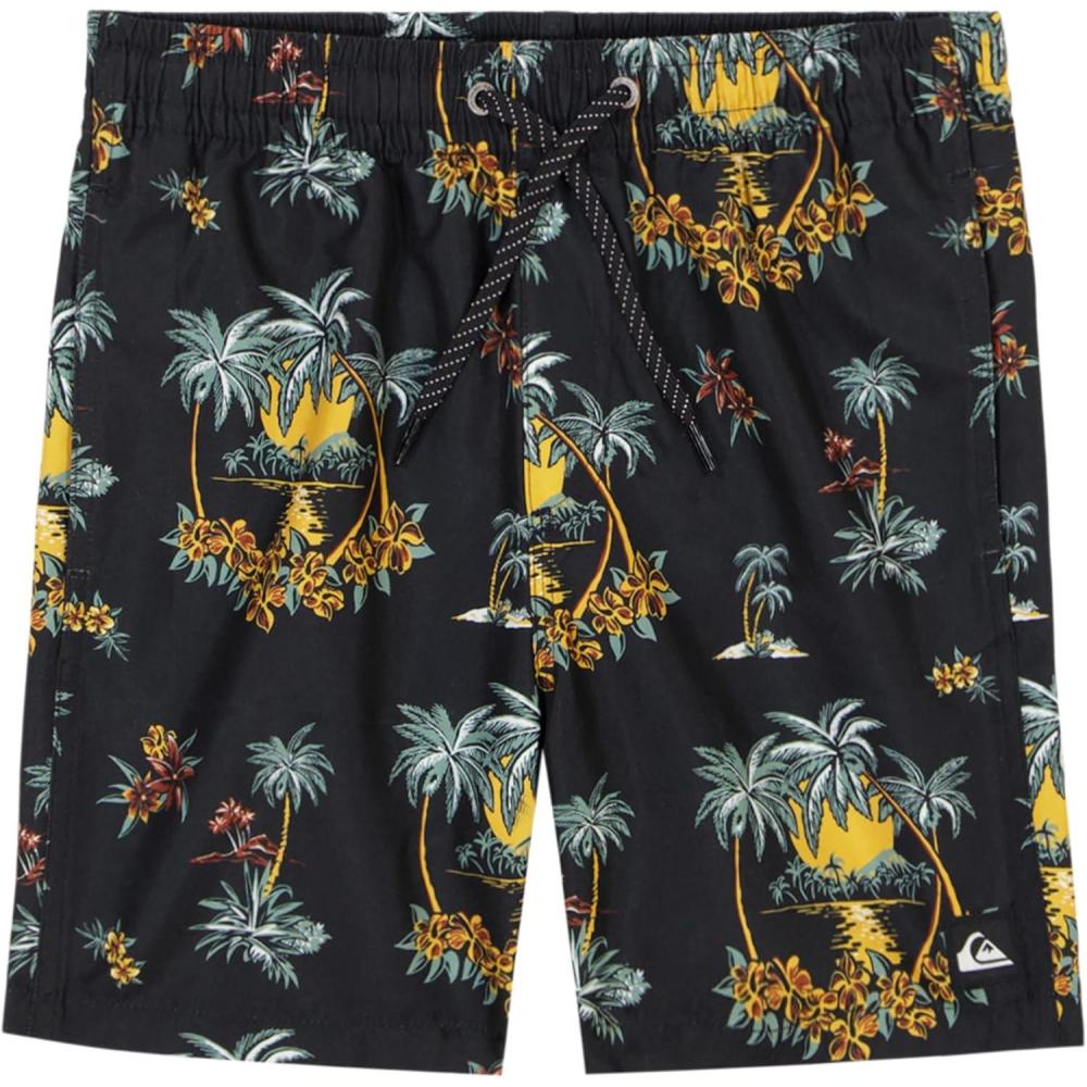 imageQuiksilver Boys Volley Swim Trunks with UPF 50 Sun Protection Quick Dry Bathing Suit ShortsBlack Scenic