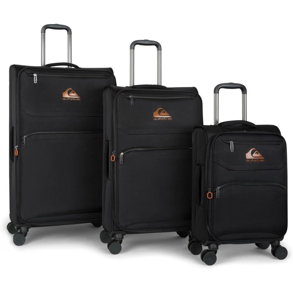 imageQuiksilver Buxton Suitcases Softside Expandable Luggage with Spinner Wheels Large 3Piece Set 202630 GreenBlack
