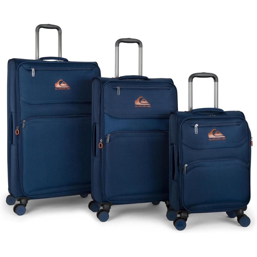 imageQuiksilver Buxton Suitcases Softside Expandable Luggage with Spinner Wheels Large 3Piece Set 202630 GreenNavy