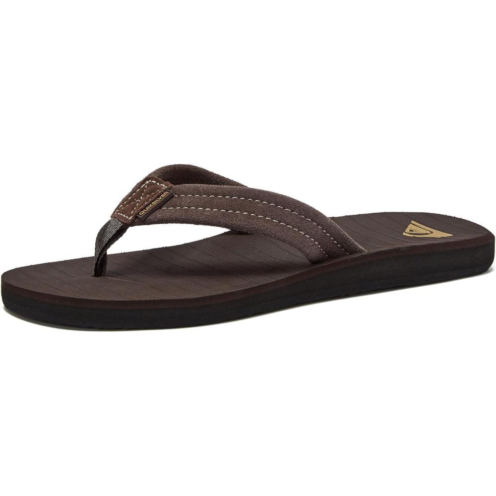 imageQuiksilver Carver Suede Flip Flops for Men Arch Support Athletic Mens Sandals Size 6 to 16 Thong Mens SlidesDemitasse Solid
