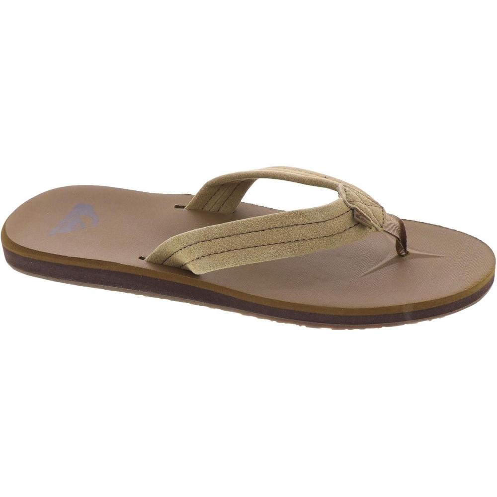 imageQuiksilver Carver Suede Flip Flops for Men Arch Support Athletic Mens Sandals Size 6 to 16 Thong Mens SlidesTan