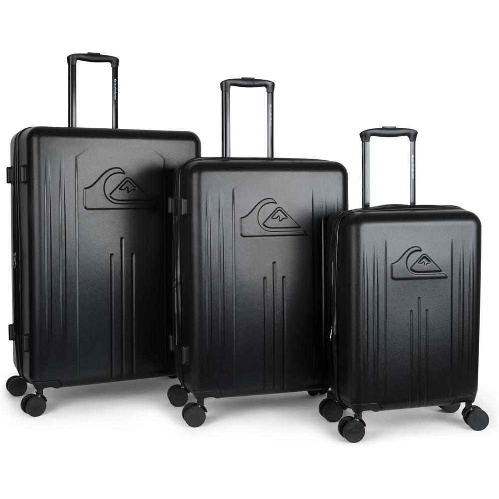 imageQuiksilver Chimaca Suitcases Hardside Luggage with Spinner Wheels Large 3Piece Set 202630 BlackBlack