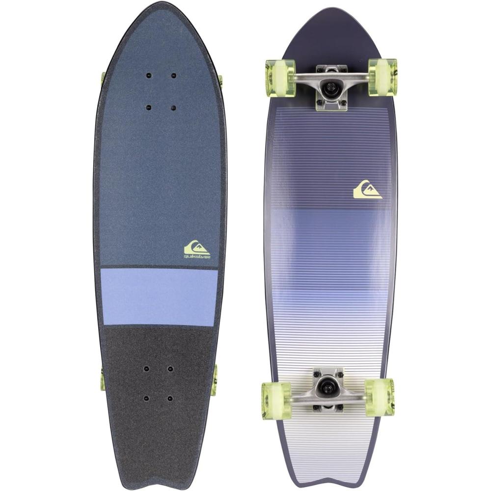 imageQuiksilver Fishtail Cruiser Skateboard 32 Inch Durable Skateboard for Boys Girls Kids Ages 8 Stylish Design Smooth Ride Beginner Friendly CruiserFade Lines Green