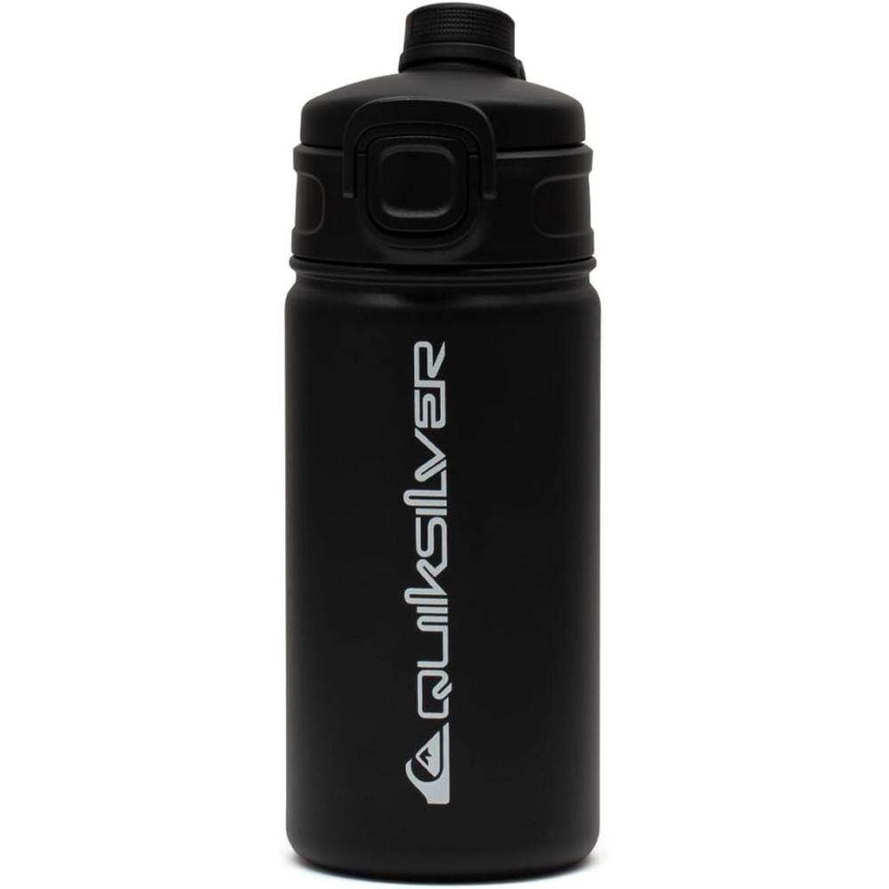 imageQuiksilver Laguna 24oz Tripple Wall Stainless Steel Water Bottle Reusuable Sports Bottle with LeakProof Straw and Spout Lid NonSlip Rubber Base Carrier Handle 24H Hot ampamp Cold Insulated TumblerBlack
