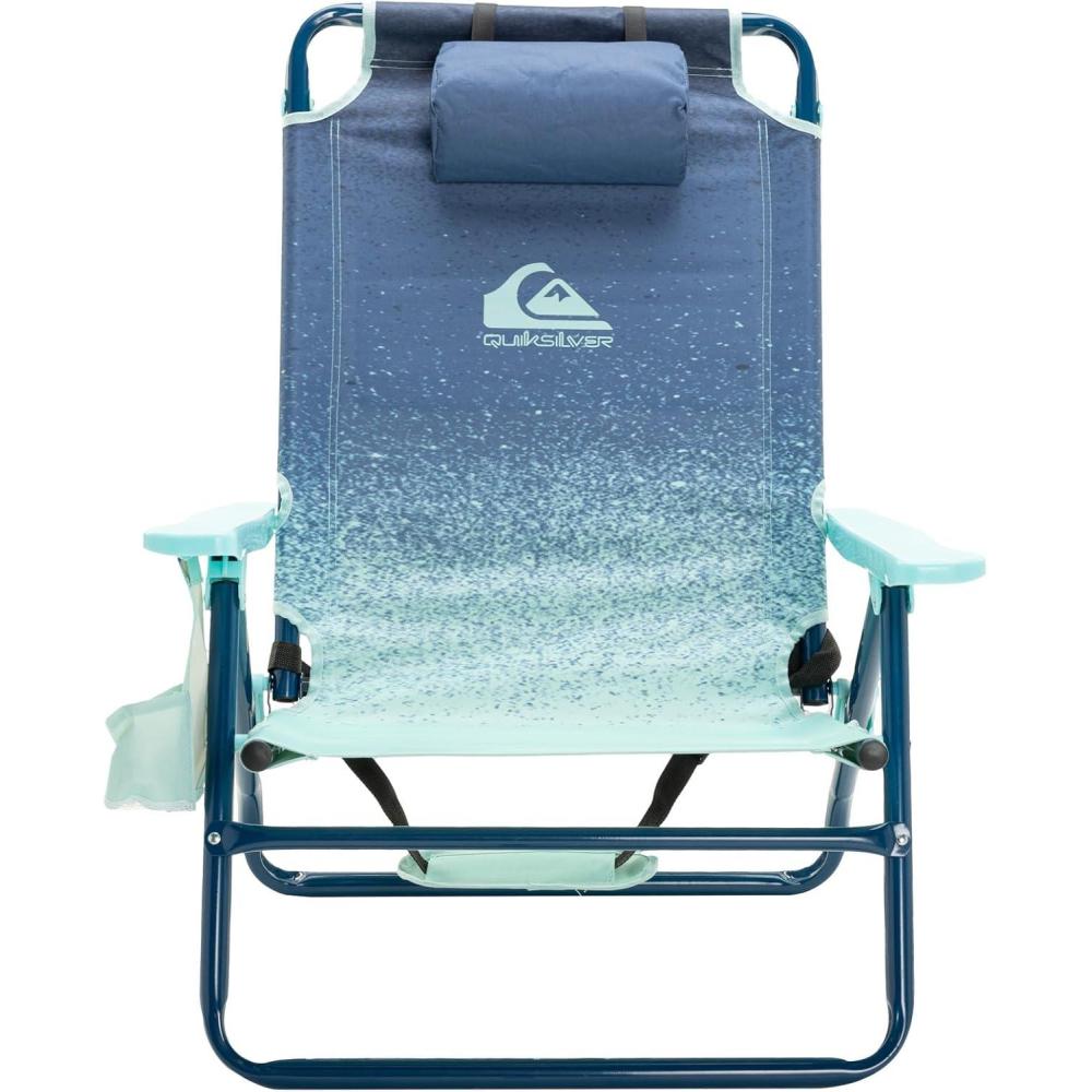 imageQuiksilver Low Beach Chair Lightweight Folding Chair Portable and Durable Chairs for Beach Patio Camping Chair or Sporting Events with Carry StrapFaded Blue