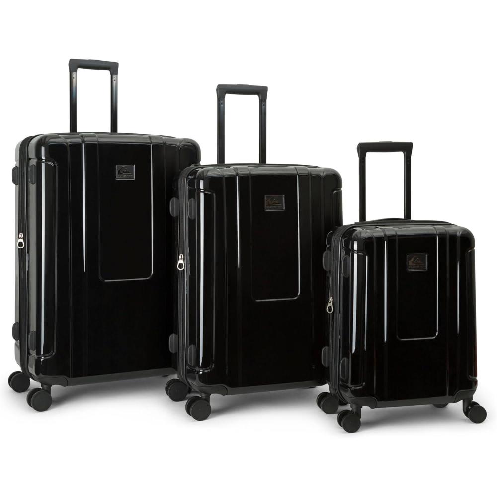 imageQuiksilver Malibu Suitcases PC Hardside Expandable Luggage with Spinner Wheels Large 3Piece Set 202630 ParchmentBlack