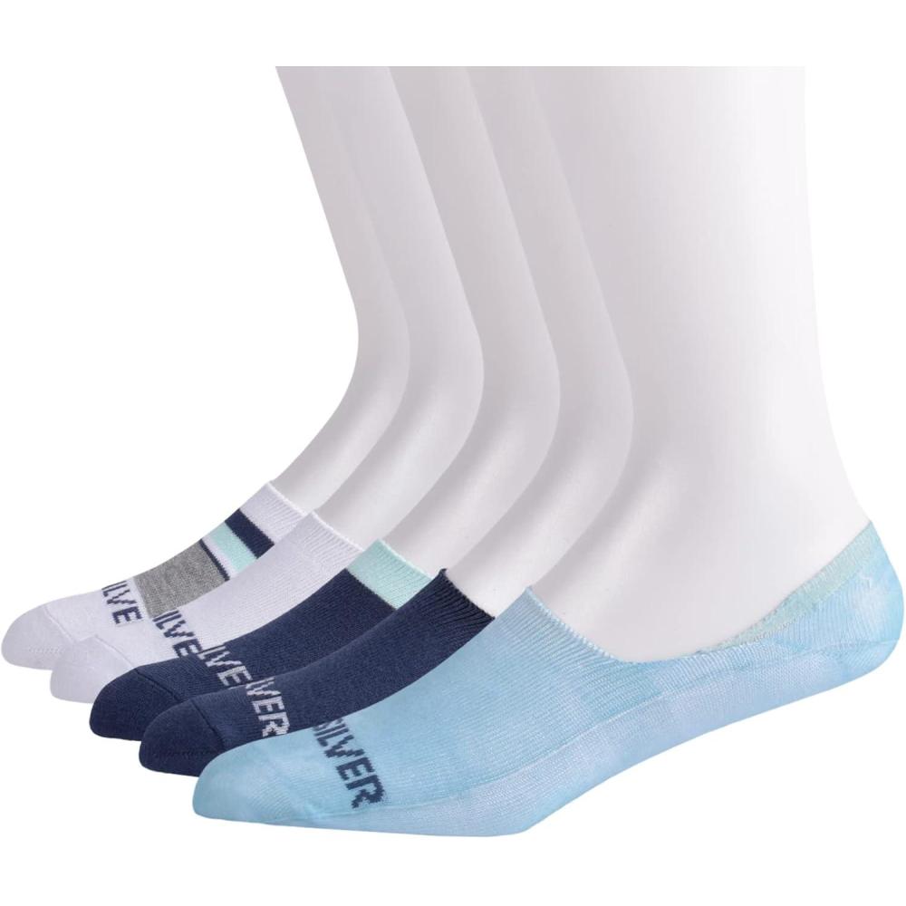 imageQuiksilver Mens 5Pack Floral No Show Socks Light Gray Heather 1013