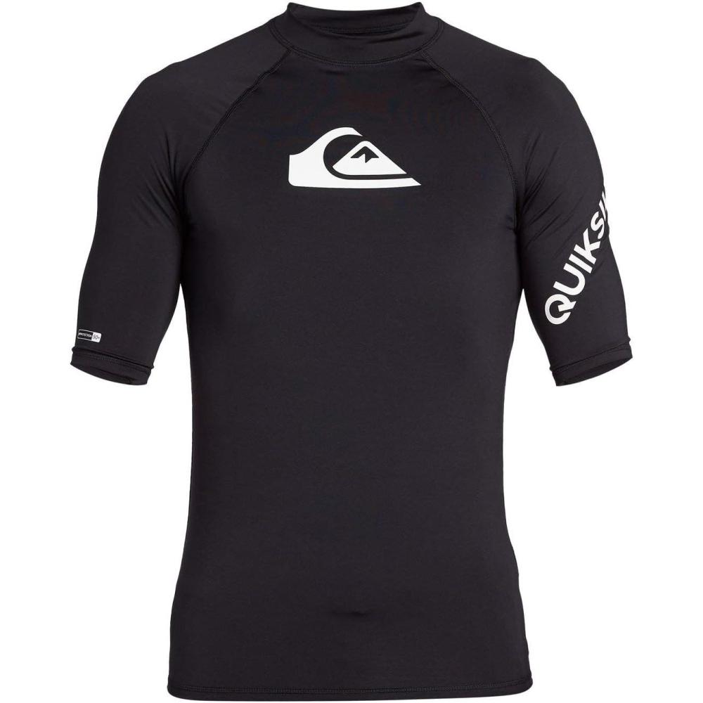 imageQuiksilver Mens All Time Short Sleeve Rashguard UPF 50 Sun Protection Surf ShirtBlack