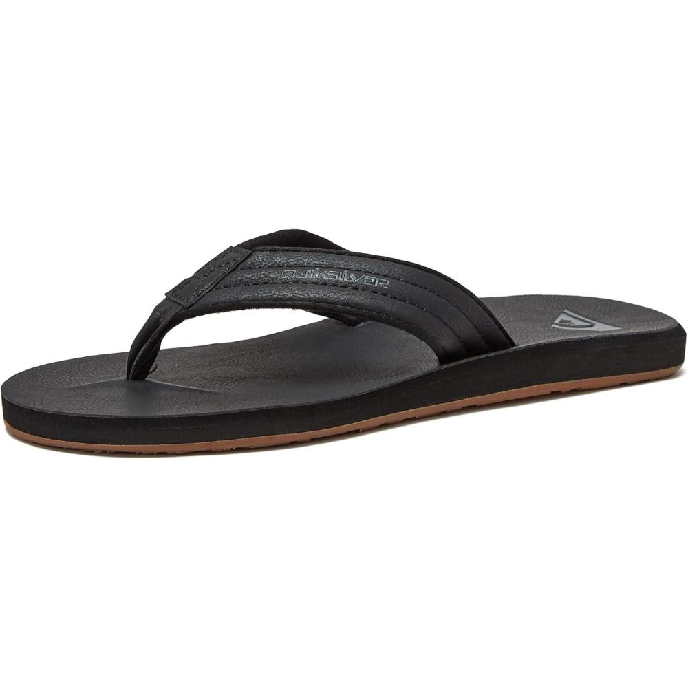 imageQuiksilver Mens Carver Nubuck ThreePoint SandalSolid Black Carver Nubuck