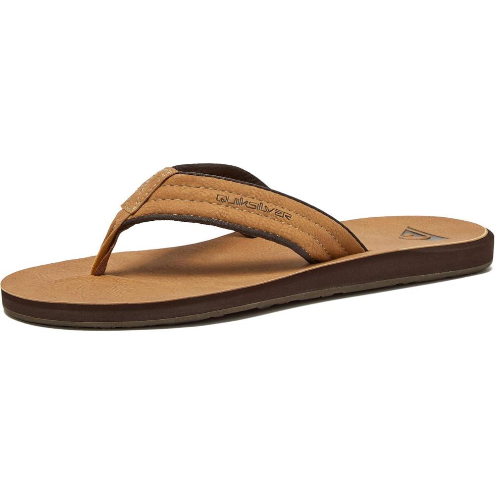 imageQuiksilver Mens Carver Nubuck ThreePoint SandalTan Carver Nubuck