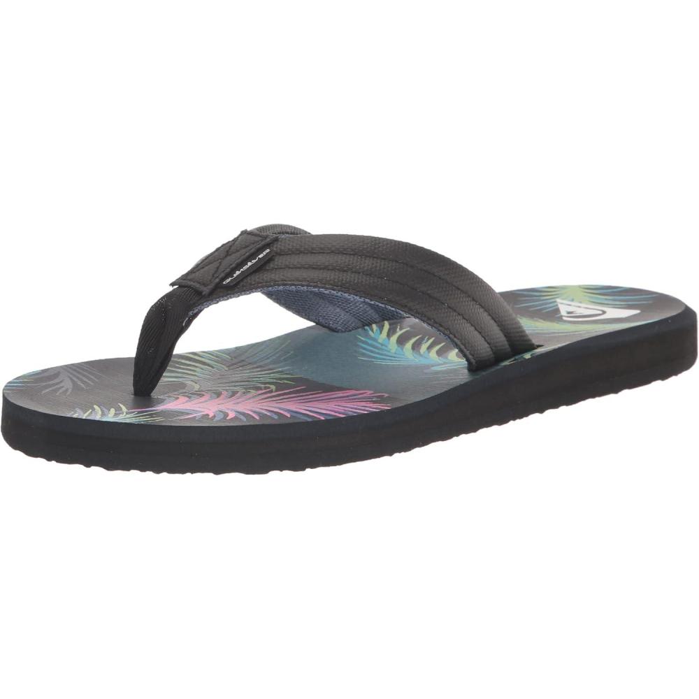 imageQuiksilver Mens Carver Print Sandal FlipFlopBlackBlackBlue