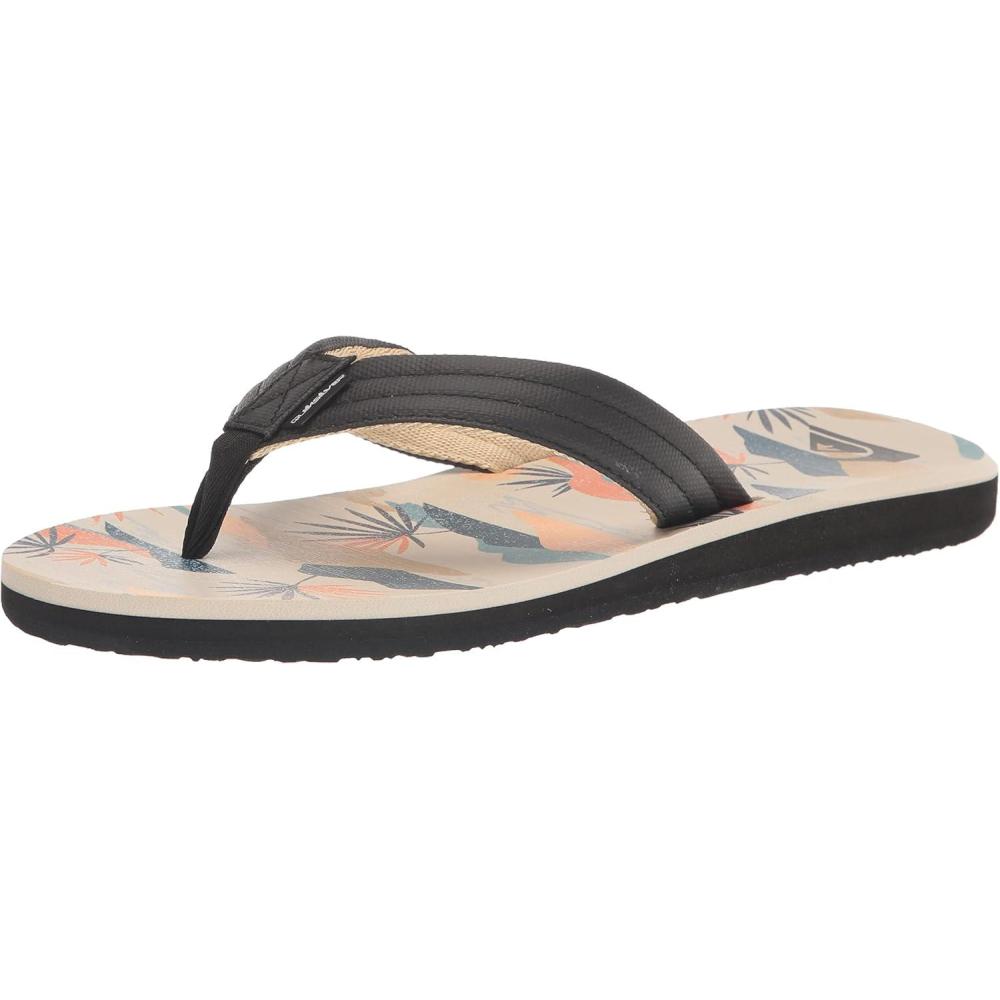 imageQuiksilver Mens Carver Print Sandal FlipFlopBlackWhiteBlue