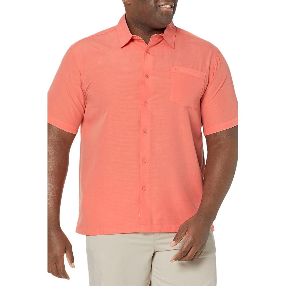 imageQuiksilver Mens Centinela 4 Button Up Comfort Fit Pocket ShirtPeached Pink Centinella