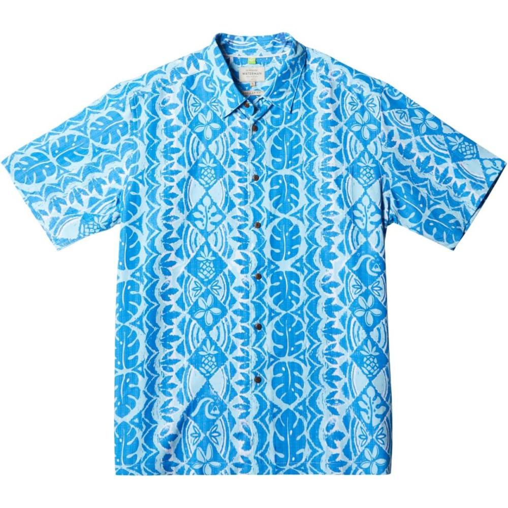 imageQuiksilver Mens Kings Cliff Button Up Woven ShirtDirectoire Blue Paradise Day