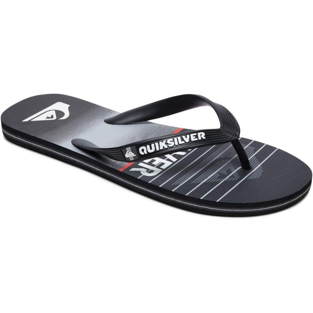 imageQuiksilver Mens Molokai Flip Flop Athletic SandalBlack Black Black Grey Xkks