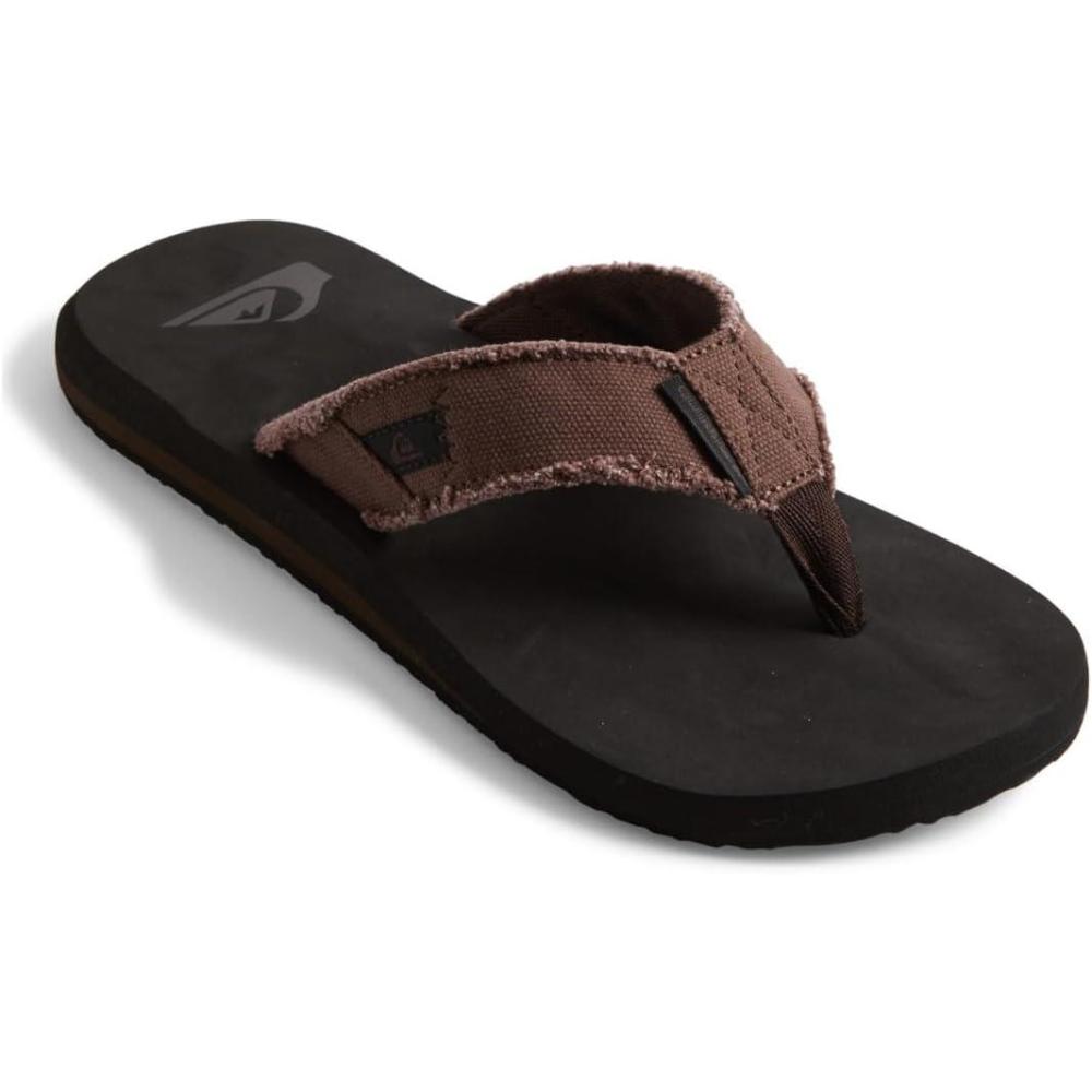 imageQuiksilver Mens Monkey Abyss ThreePoint SandalBrown Sole Black Upper Brown