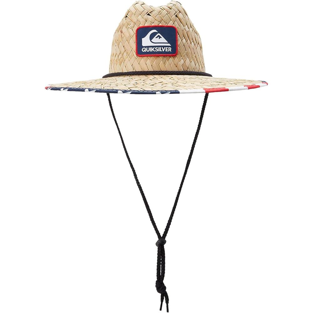 imageQuiksilver Mens Outsider Straw Lifegaurd HatNavy  Red  White