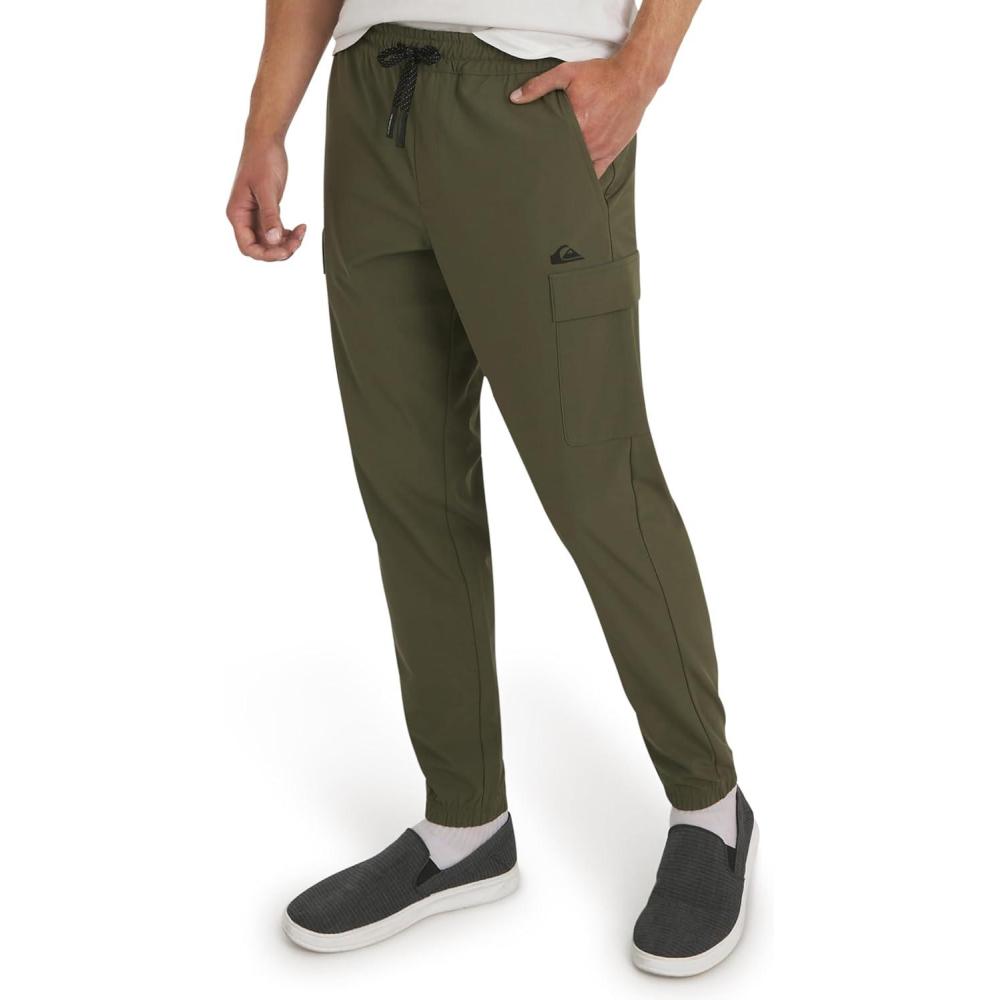imageQuiksilver Mens Regular Fit Active Performance Midweight Cargo Woven Jogger Pants SXLOlive Branch