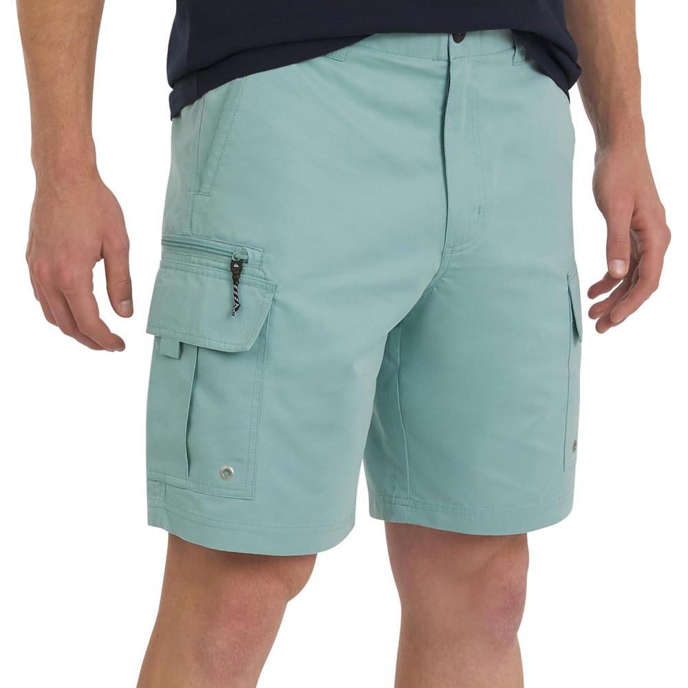 imageQuiksilver Mens Regular Fit Fixed Waist Water Friendly Active Hybrid Cargo Shorts 3242Jade Grey