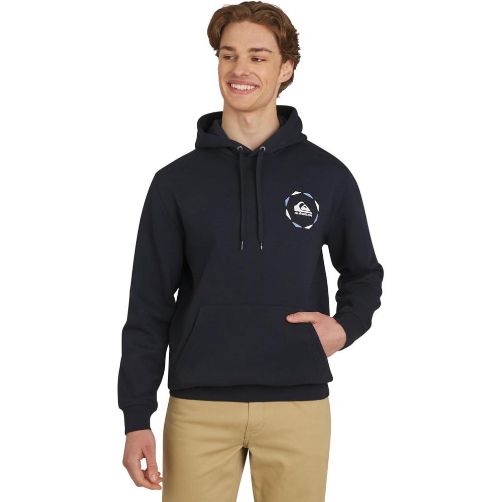 imageQuiksilver Mens Regular Fit Super Soft Fleece Midweight Pullover Hooded SweatshirtNavy