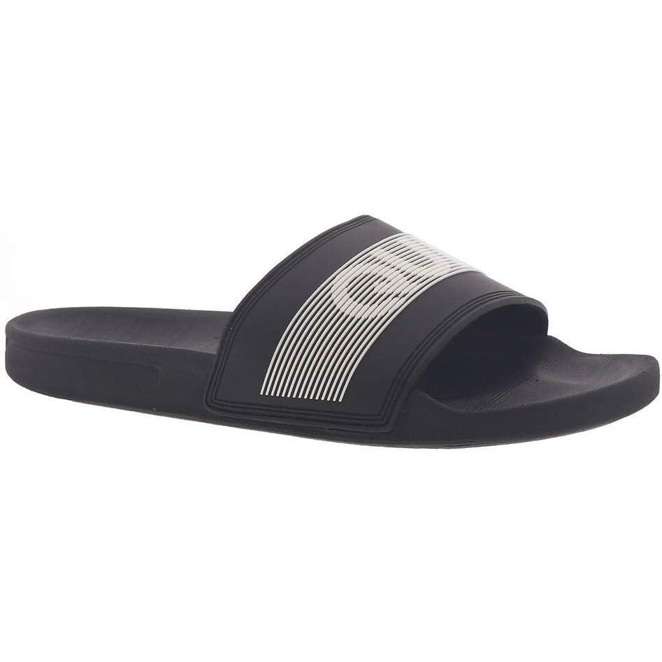 imageQuiksilver Mens Rivi Wordmark Slide SandalsBlackWhiteBlack Rivi Wordmark Slide